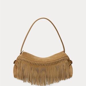 Ralph Lauren Collection Tan Fringe Shoulder Bag